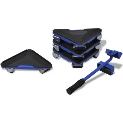 vidaXL Manipulación De Materiales-Juego de transportador y elevador de muebles con ruedas