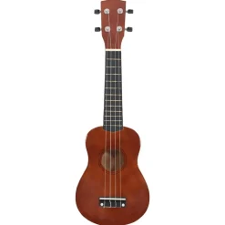 vidaXL Juego de ukelele soprano para niños con funda madera oscura 21