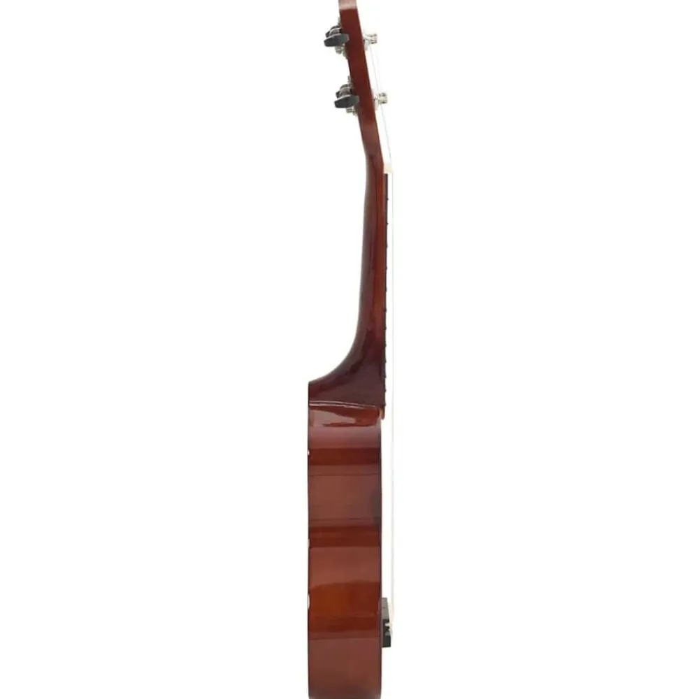 vidaXL Juego de ukelele soprano para niños con funda madera oscura 21" Marrón oscuro Outlet