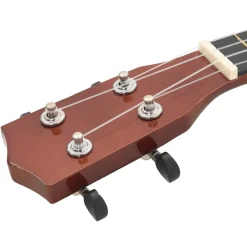 vidaXL Juego de ukelele soprano para niños con funda madera oscura 21