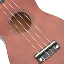 vidaXL Juego de ukelele soprano para niños con funda madera oscura 21