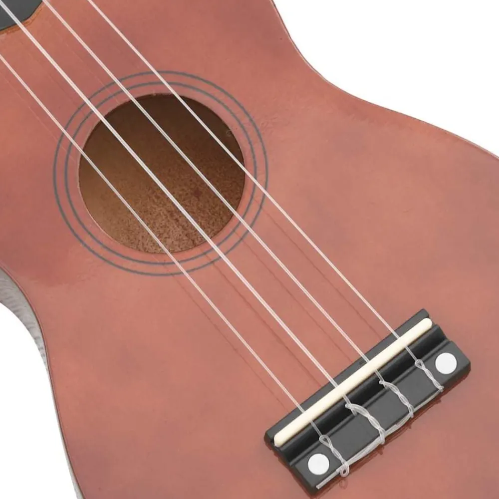 vidaXL Juego de ukelele soprano para niños con funda madera oscura 21" Marrón oscuro Outlet
