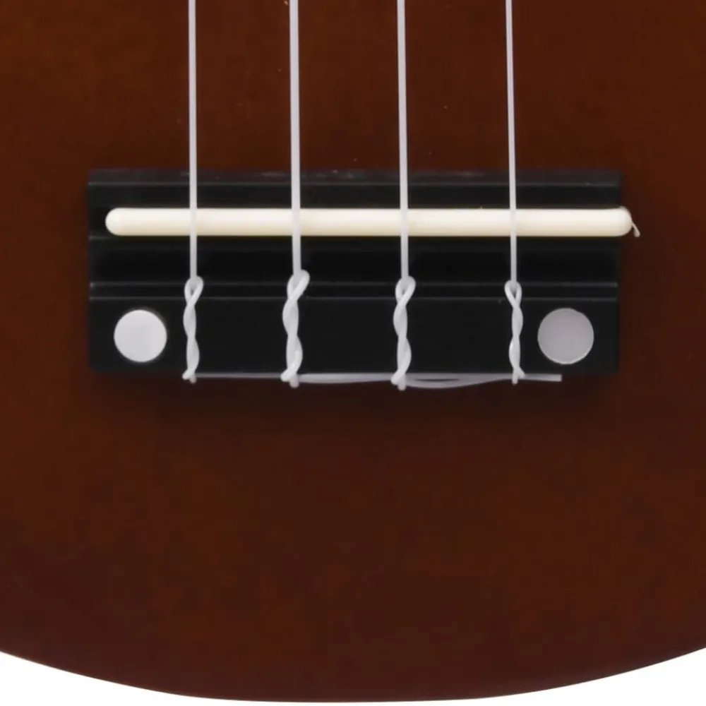 vidaXL Juego de ukelele soprano para niños con funda madera oscura 21" Marrón oscuro Outlet