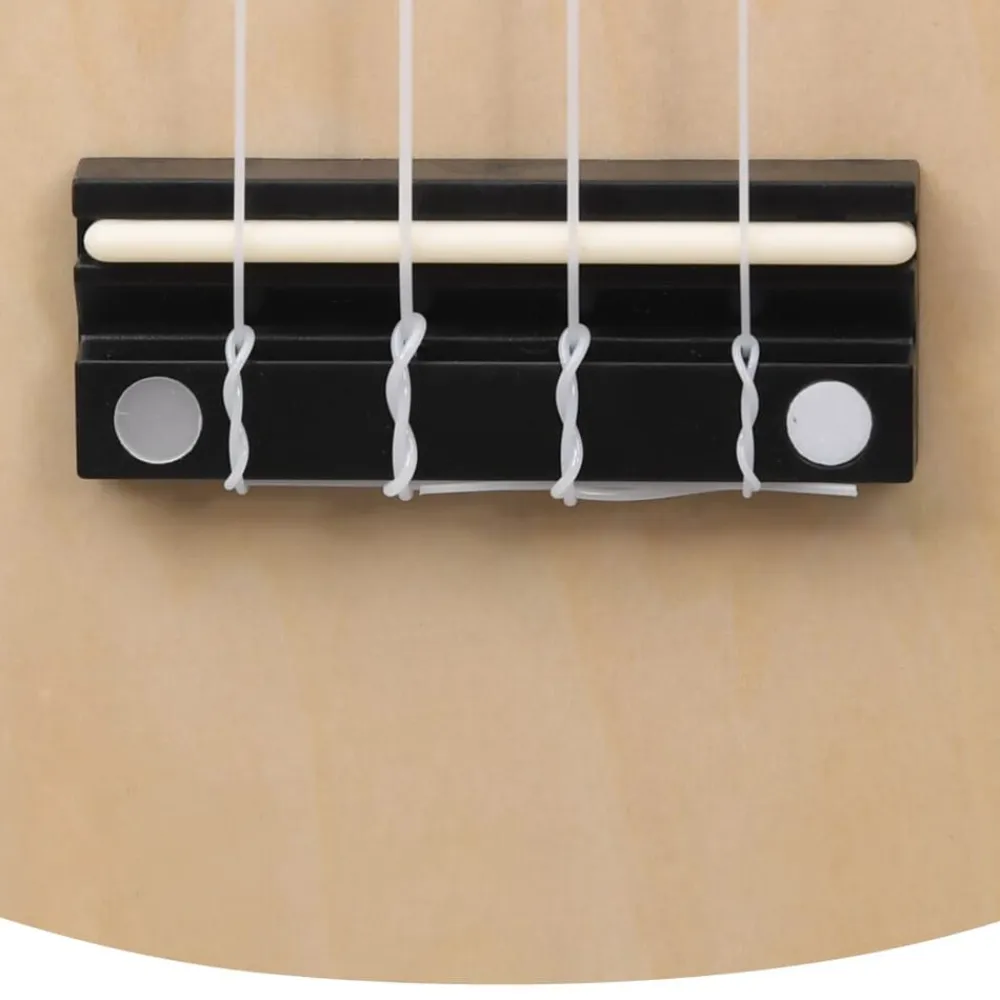 vidaXL Arte Y Ocio-Juego de ukelele soprano para niños con funda madera clara 21"