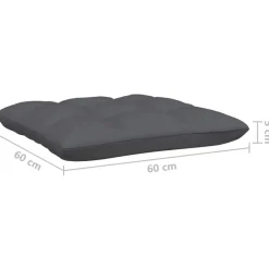 vidaXL Juego muebles jardín 3 pzas y cojines madera pino maciza Negro New