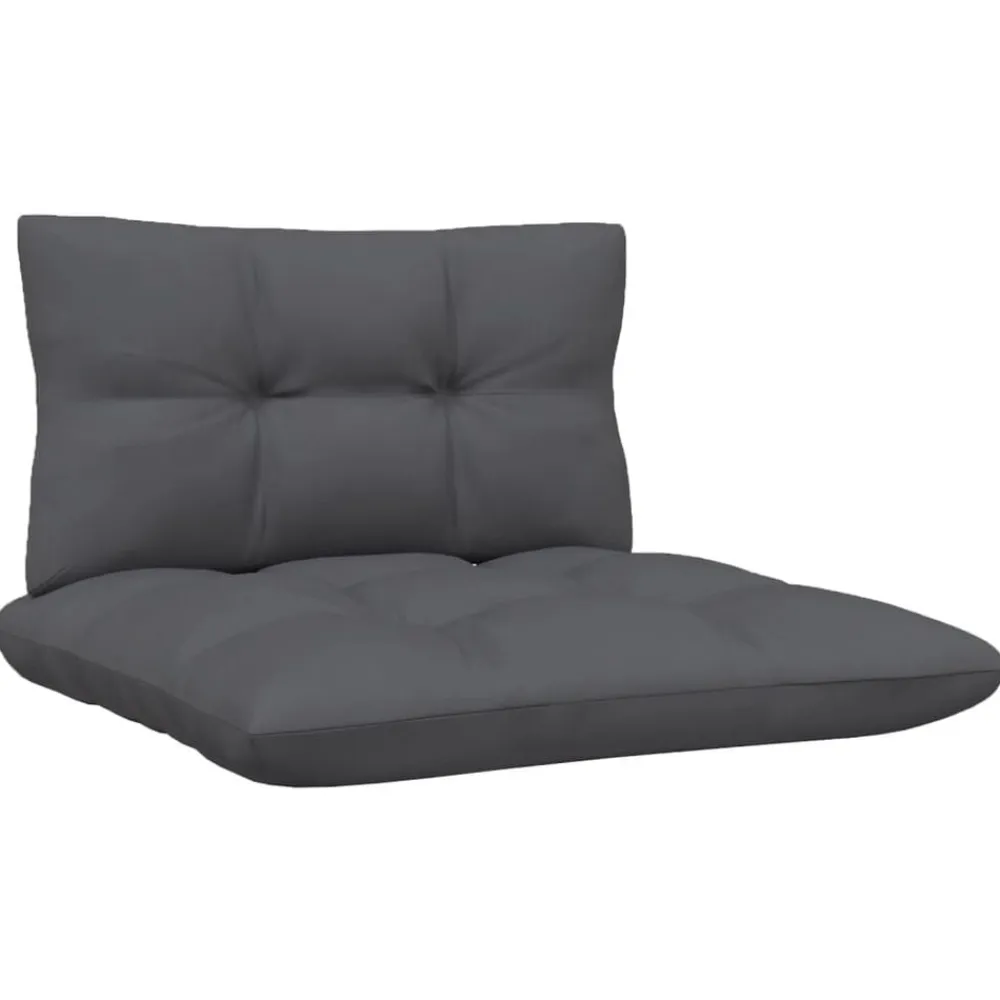 vidaXL Juego muebles jardín 3 pzas y cojines madera pino maciza Negro New