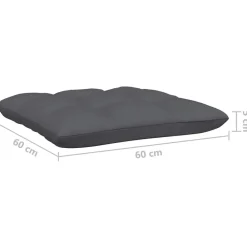 vidaXL Juego muebles jardín 3 pzas y cojines madera pino maciza Negro New