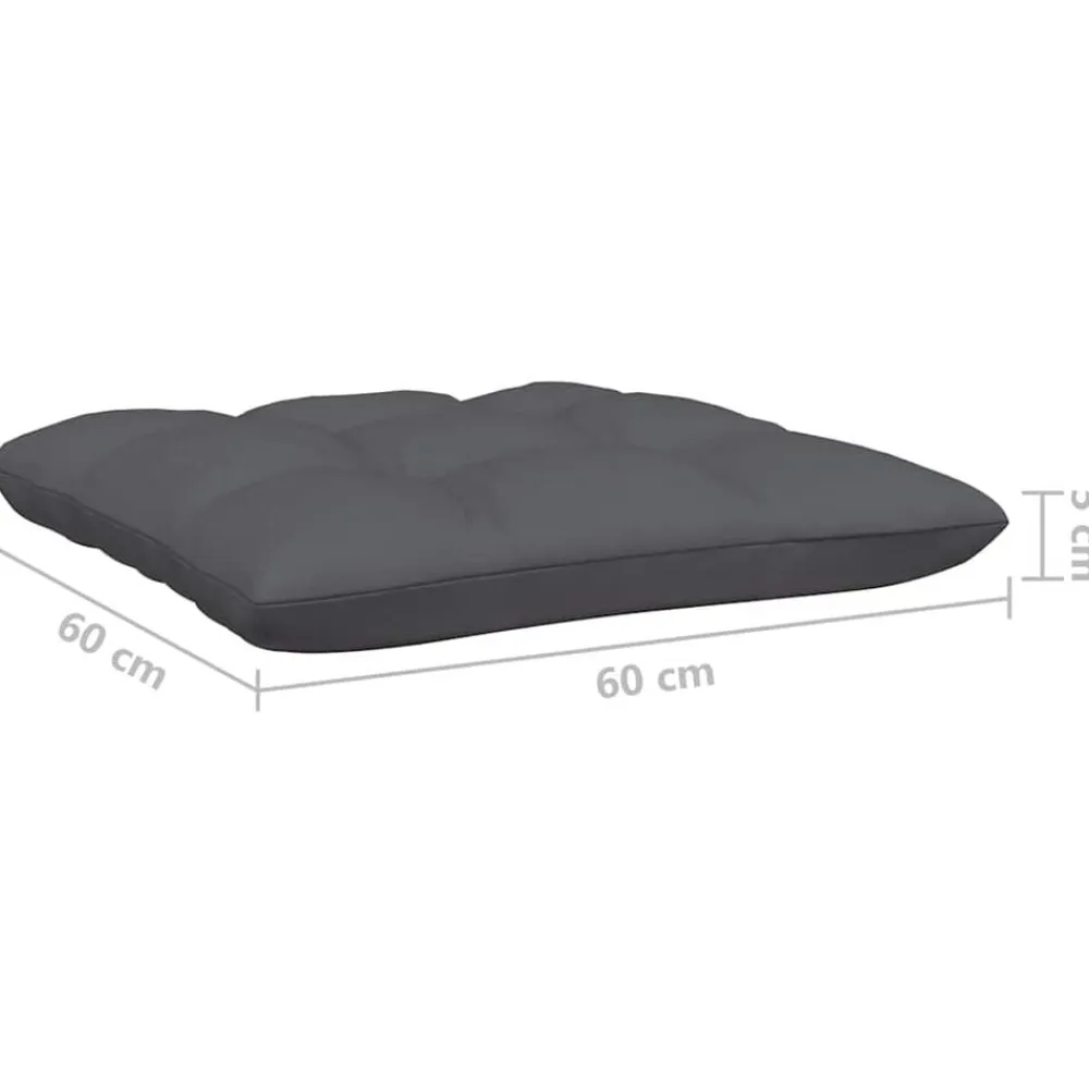 vidaXL Juego muebles jardín 3 pzas y cojines madera pino maciza Negro New