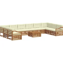 vidaXL Conjuntos De Muebles-Juegos de sofás 11 pcs Madera de Acacia Sólida