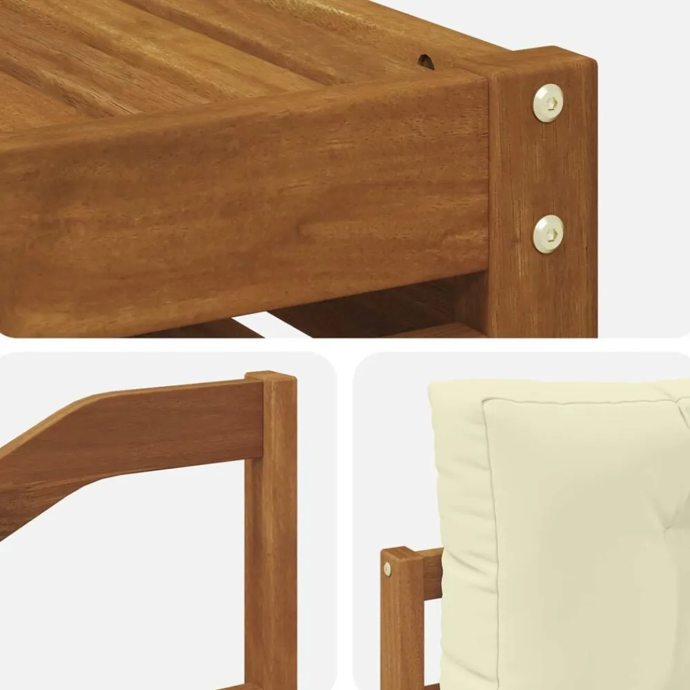 vidaXL Conjuntos De Muebles-Juegos de sofás 11 pcs Madera de Acacia Sólida