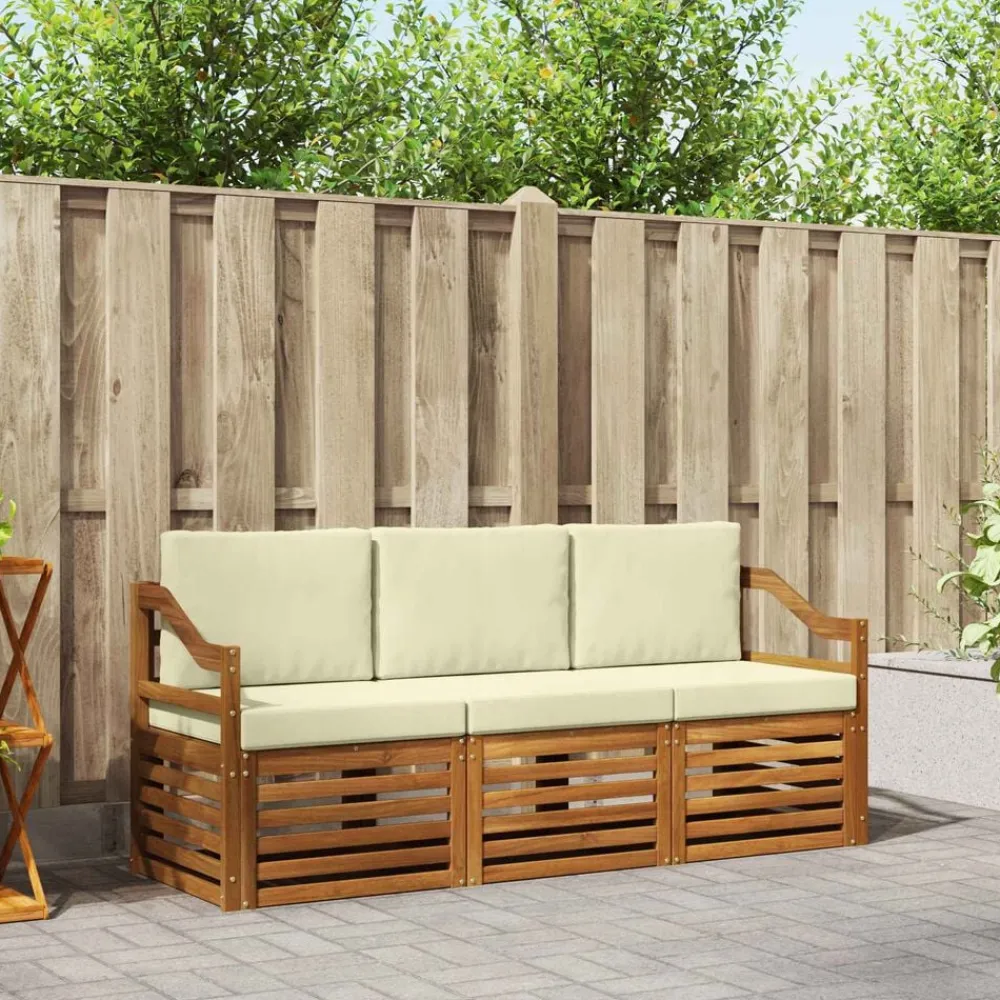 vidaXL Conjuntos De Muebles-Juegos de sofás 3 pcs Madera de Acacia Sólida