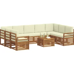 vidaXL Conjuntos De Muebles-Juegos de sofás 10 pcs Madera de Acacia Sólida