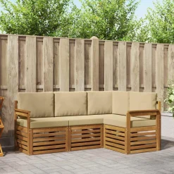 vidaXL Conjuntos De Muebles-Juegos de sofás 4 pcs Madera de Acacia Sólida