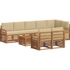 vidaXL Conjuntos De Muebles-Juegos de sofás 9 pcs Madera de Acacia Sólida