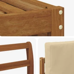 vidaXL Conjuntos De Muebles-Juegos de sofás 9 pcs Madera de Acacia Sólida