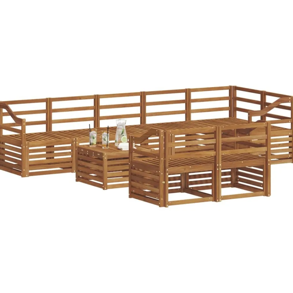 vidaXL Juegos de sofás 9 pcs Madera de Acacia Sólida Natural Clearance