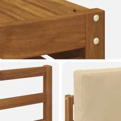 vidaXL Conjuntos De Muebles-Juegos de sofás 6 pcs Madera de Acacia Sólida