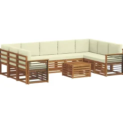 vidaXL Conjuntos De Muebles-Juegos de sofás 10 pcs Madera de Acacia Sólida