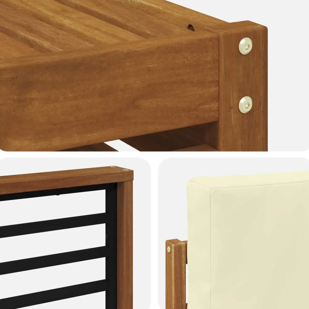 vidaXL Conjuntos De Muebles-Juegos de sofás 10 pcs Madera de Acacia Sólida