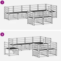 vidaXL Juegos de sofás 8 pcs Madera de Acacia Sólida Natural Sale