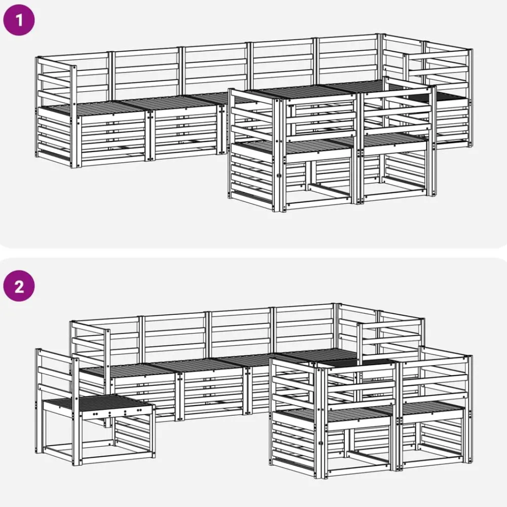 vidaXL Juegos de sofás 8 pcs Madera de Acacia Sólida Natural Sale
