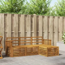 vidaXL Conjuntos De Muebles-Juegos de sofás 4 pcs Madera de Acacia Sólida