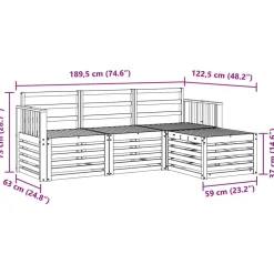 vidaXL Conjuntos De Muebles-Juegos de sofás 4 pcs Madera de Acacia Sólida