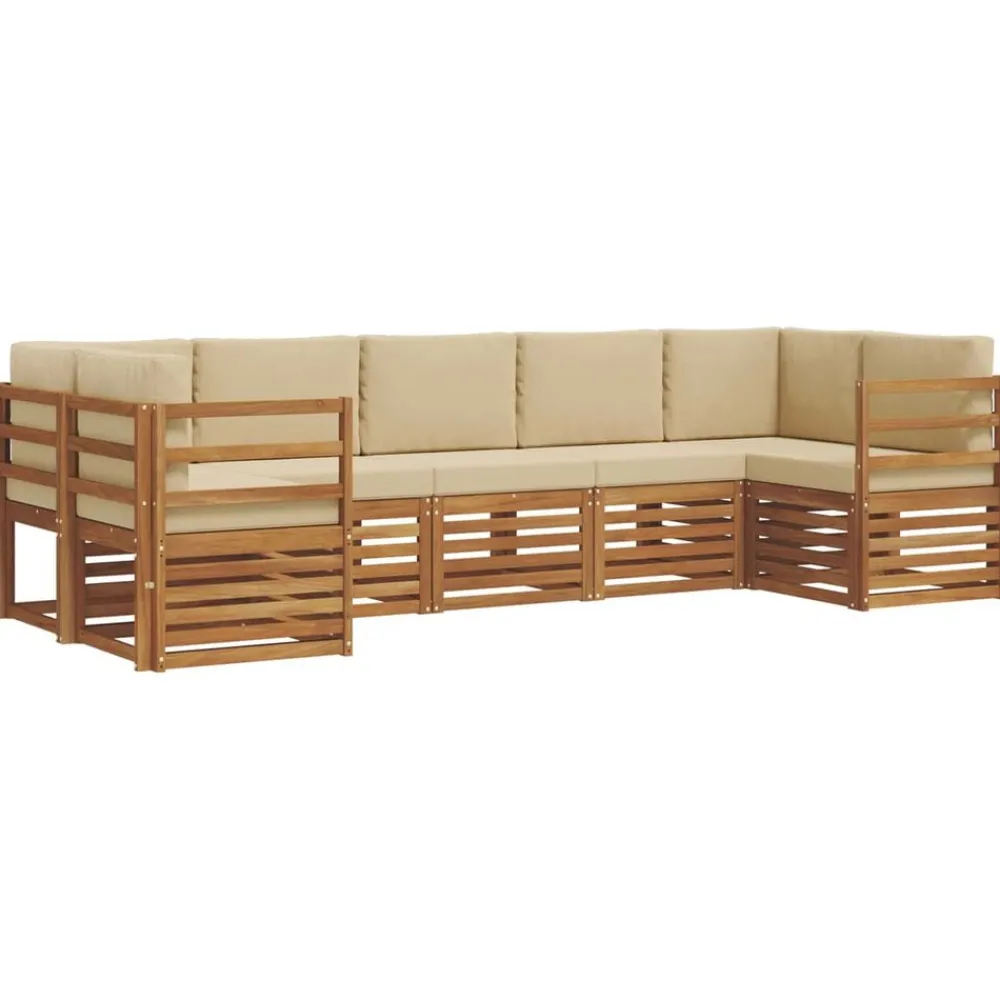 vidaXL Conjuntos De Muebles-Juegos de sofás 7 pcs Madera de Acacia Sólida