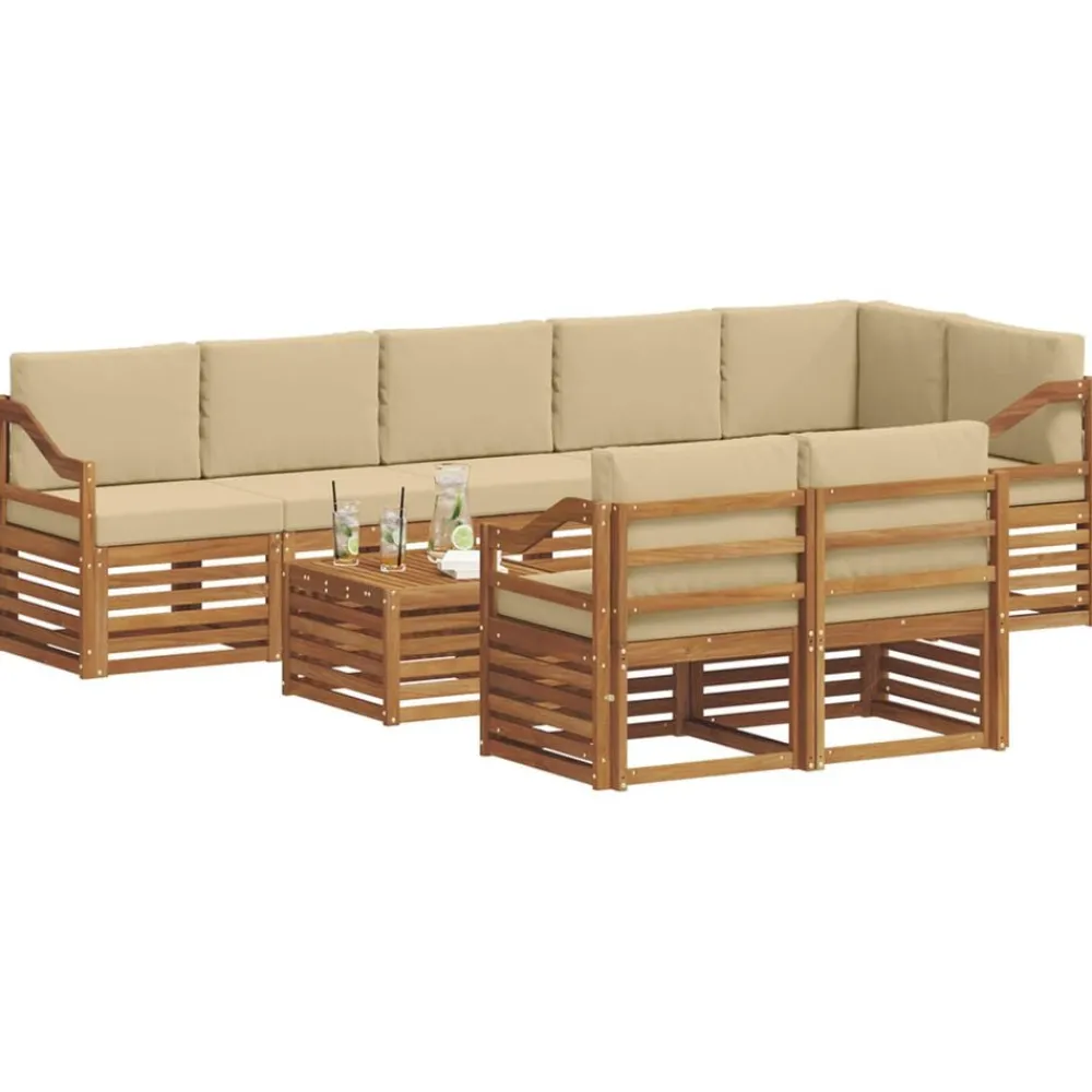 vidaXL Conjuntos De Muebles-Juegos de sofás 9 pcs Madera de Acacia Sólida