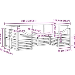 vidaXL Conjuntos De Muebles-Juegos de sofás 6 pcs Madera de Acacia Sólida