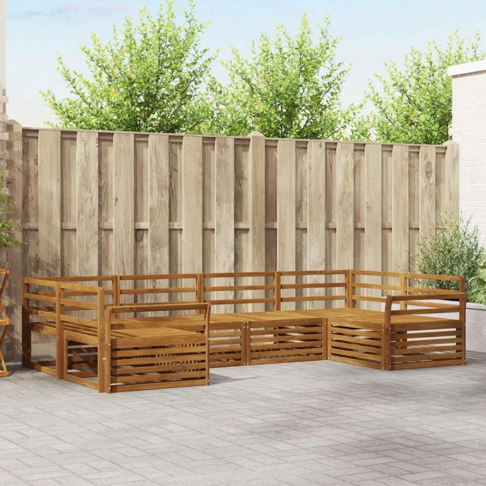 vidaXL Juegos de sofás 6 pcs Madera de Acacia Sólida Natural Clearance