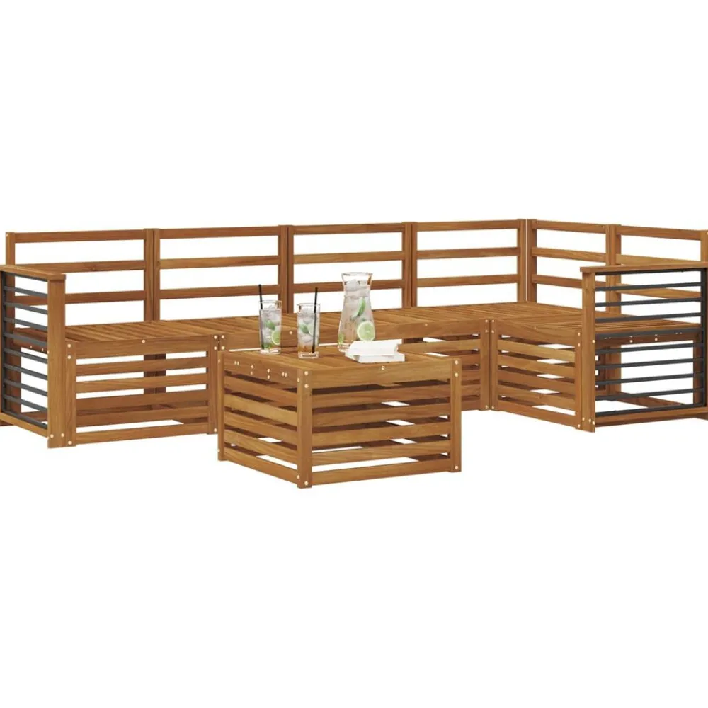 vidaXL Conjuntos De Muebles-Juegos de sofás 6 pcs Madera de Acacia Sólida