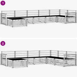 vidaXL Juegos de sofás 7 pcs Madera de Acacia Sólida Natural New
