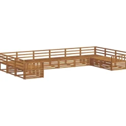 vidaXL Conjuntos De Muebles-Juegos de sofás 10 pcs Madera de Acacia Sólida