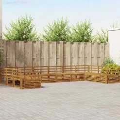 vidaXL Conjuntos De Muebles-Juegos de sofás 10 pcs Madera de Acacia Sólida