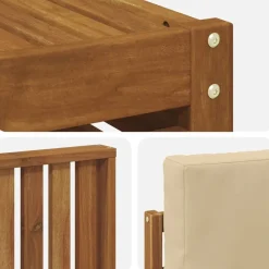 vidaXL Conjuntos De Muebles-Juegos de sofás 9 pcs Madera de Acacia Sólida