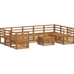 vidaXL Conjuntos De Muebles-Juegos de sofás 10 pcs Madera de Acacia Sólida