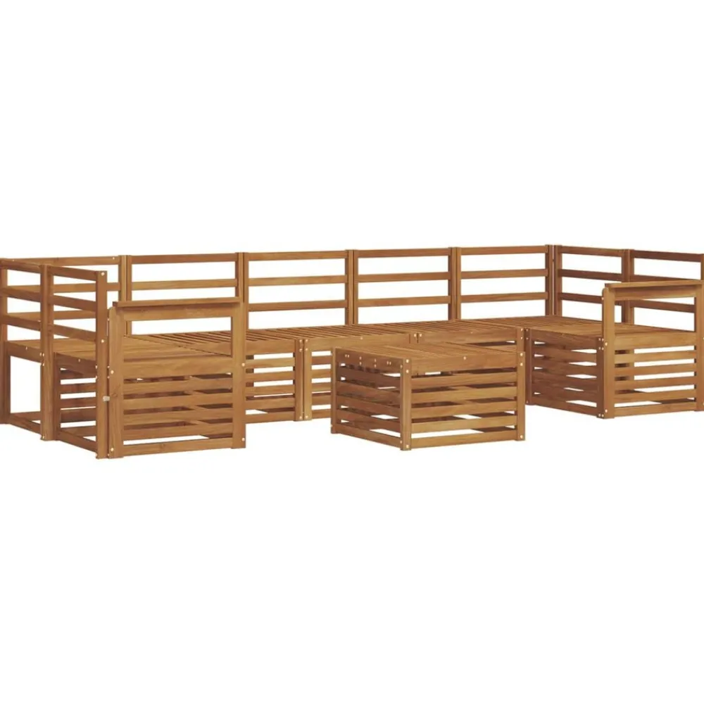vidaXL Conjuntos De Muebles-Juegos de sofás 8 pcs Madera de Acacia Sólida