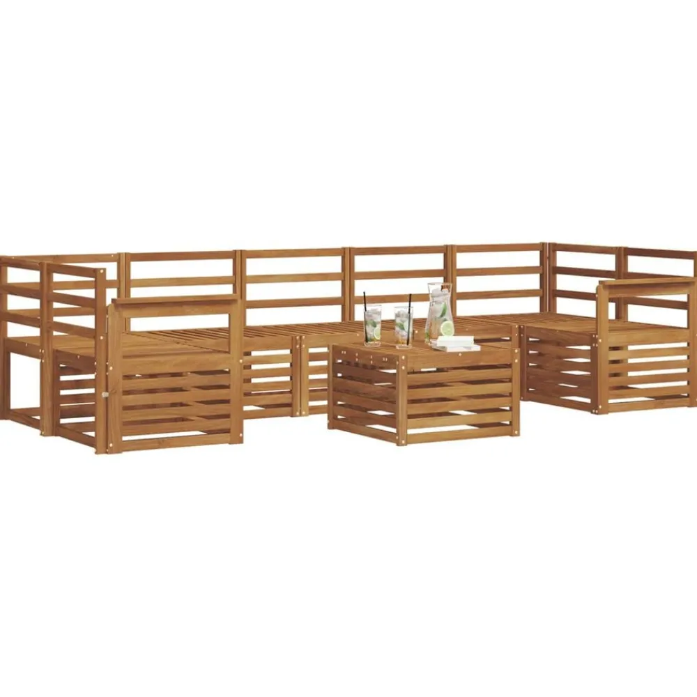 vidaXL Conjuntos De Muebles-Juegos de sofás 8 pcs Madera de Acacia Sólida