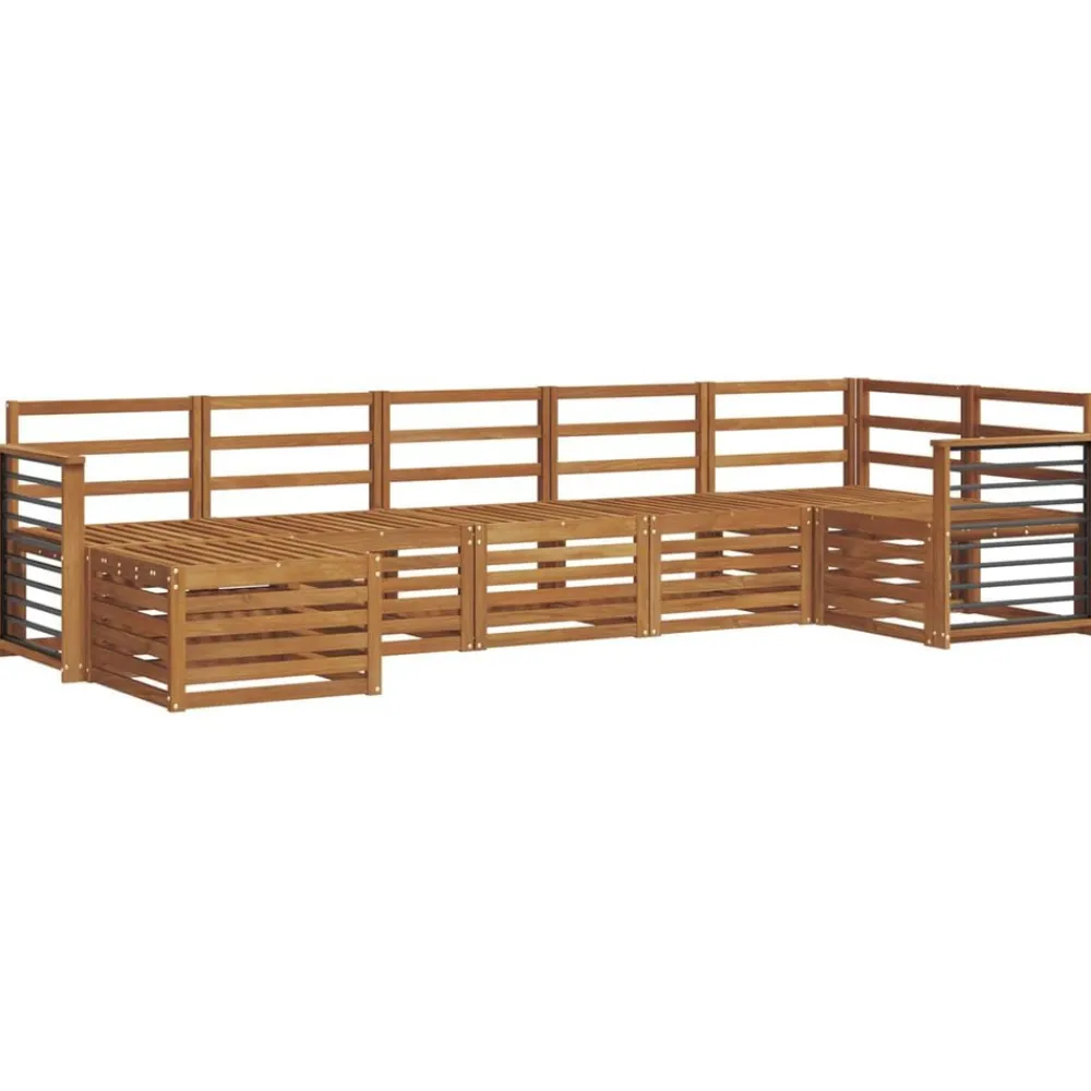 vidaXL Conjuntos De Muebles-Juegos de sofás 7 pcs Madera de Acacia Sólida