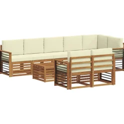 vidaXL Conjuntos De Muebles-Juegos de sofás 9 pcs Madera de Acacia Sólida