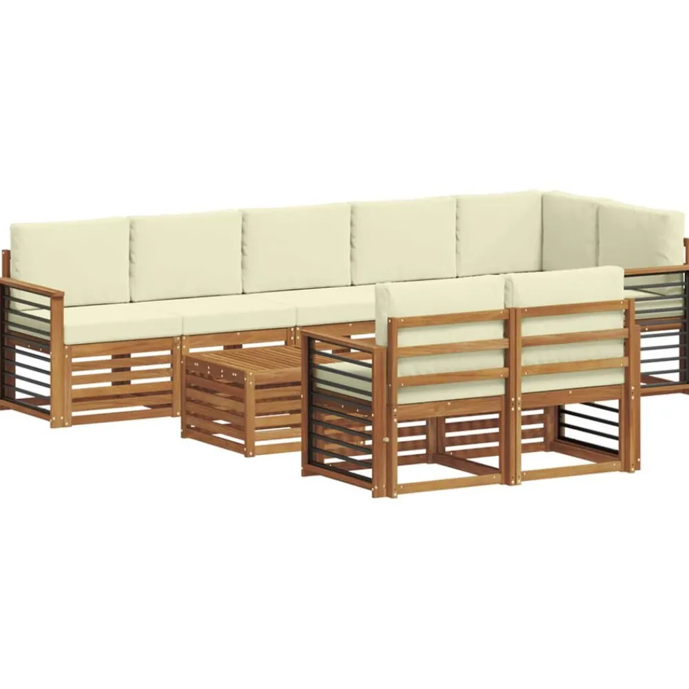 vidaXL Conjuntos De Muebles-Juegos de sofás 9 pcs Madera de Acacia Sólida