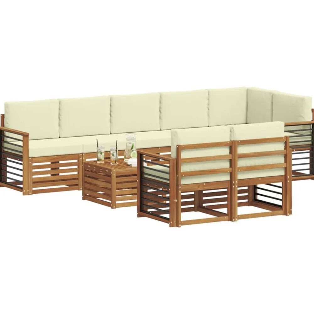 vidaXL Conjuntos De Muebles-Juegos de sofás 9 pcs Madera de Acacia Sólida