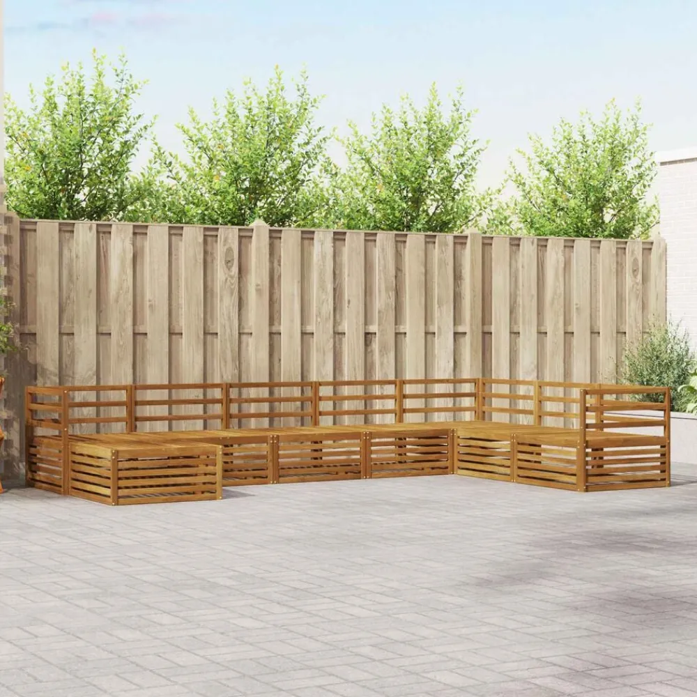 vidaXL Juegos de sofás 8 pcs Madera de Acacia Sólida Natural New