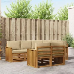 vidaXL Conjuntos De Muebles-Juegos de sofás 7 pcs Madera de Acacia Sólida