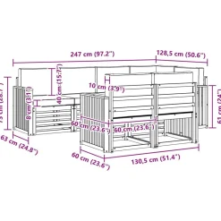 vidaXL Conjuntos De Muebles-Juegos de sofás 7 pcs Madera de Acacia Sólida