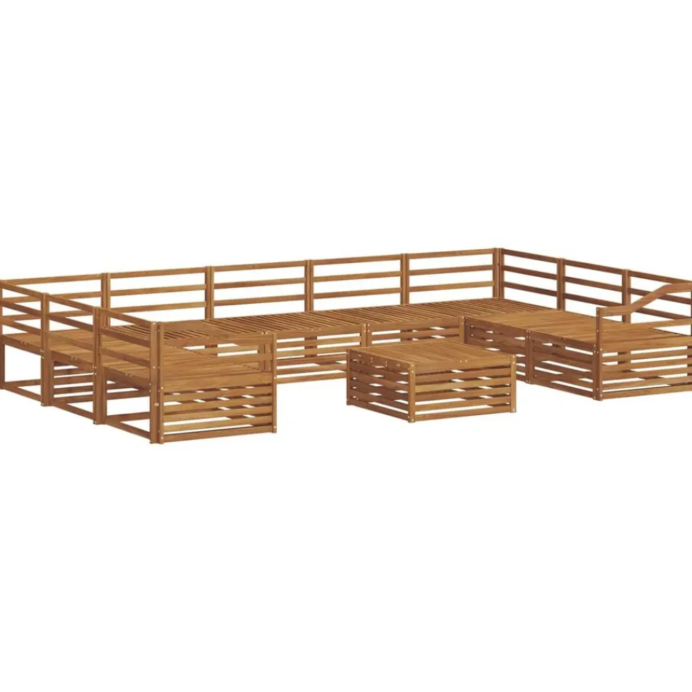 vidaXL Conjuntos De Muebles-Juegos de sofás 10 pcs Madera de Acacia Sólida