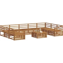 vidaXL Conjuntos De Muebles-Juegos de sofás 10 pcs Madera de Acacia Sólida