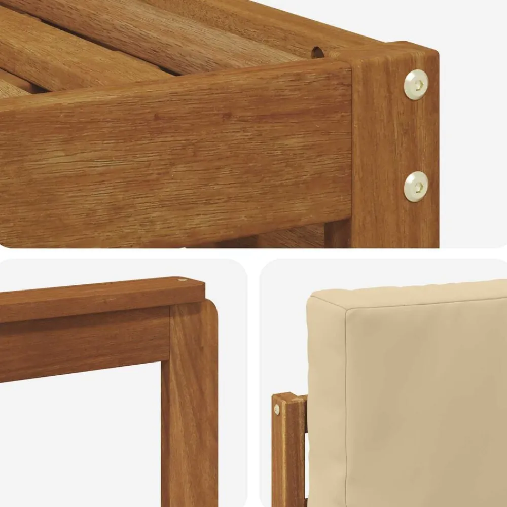 vidaXL Conjuntos De Muebles-Juegos de sofás 5 pcs Madera de Acacia Sólida