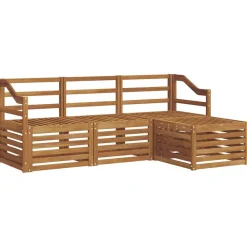 vidaXL Conjuntos De Muebles-Juegos de sofás 4 pcs Madera de Acacia Sólida